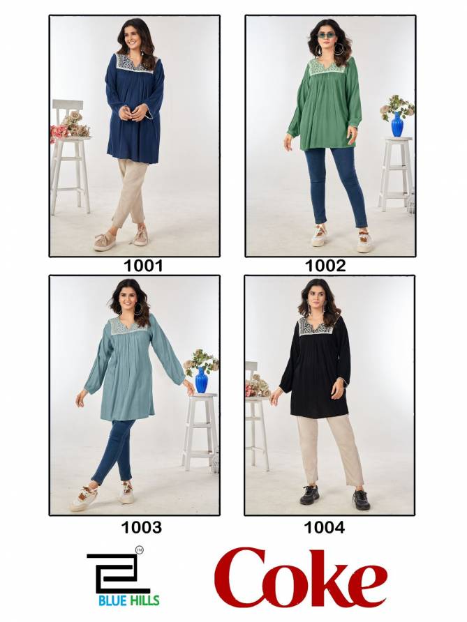 Coke By Blue Hills Rayon Designer Western Tops Wholesale Shop In Surat
